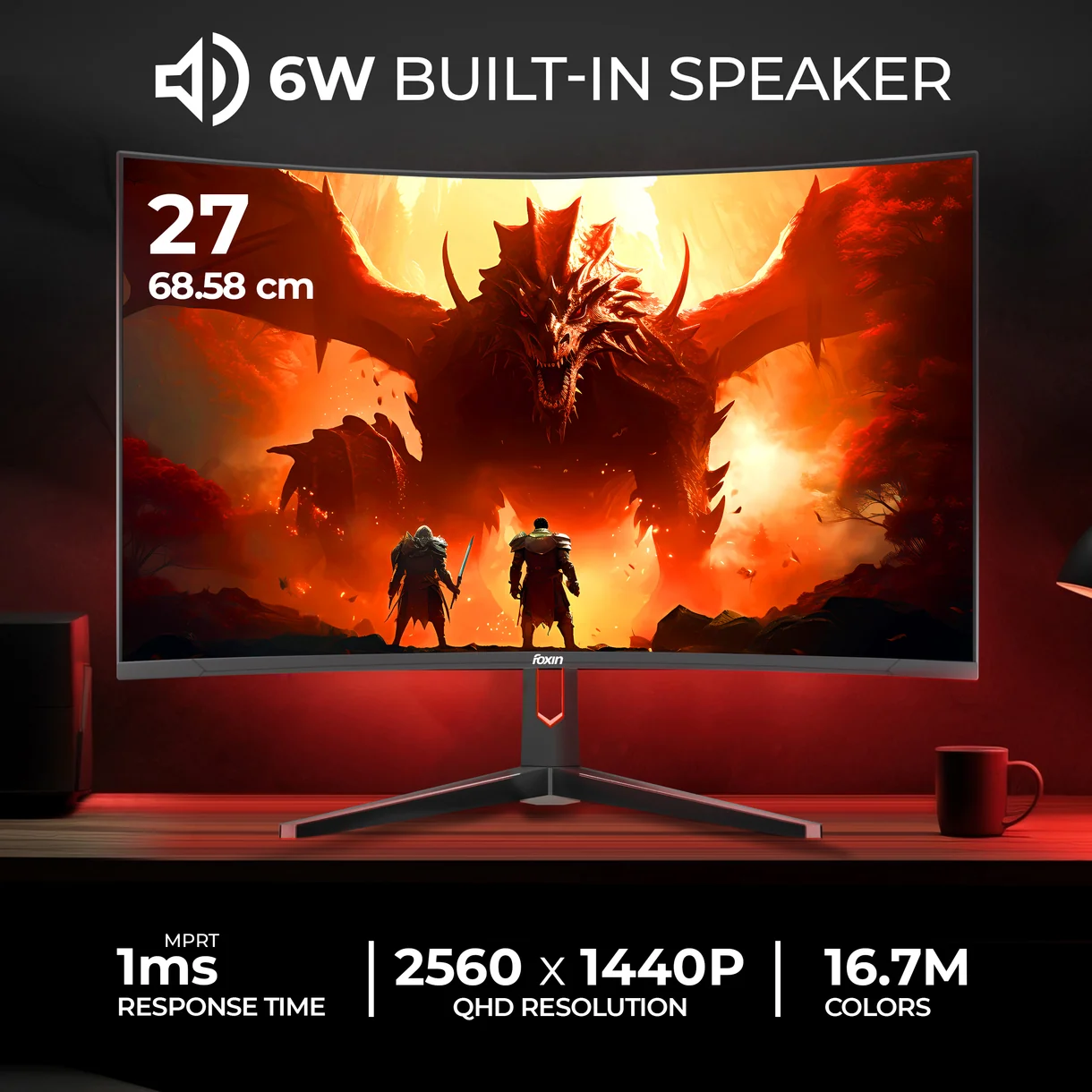 Phantom Pro 27 Inch GAMING Curved Monitor FC - Image 7