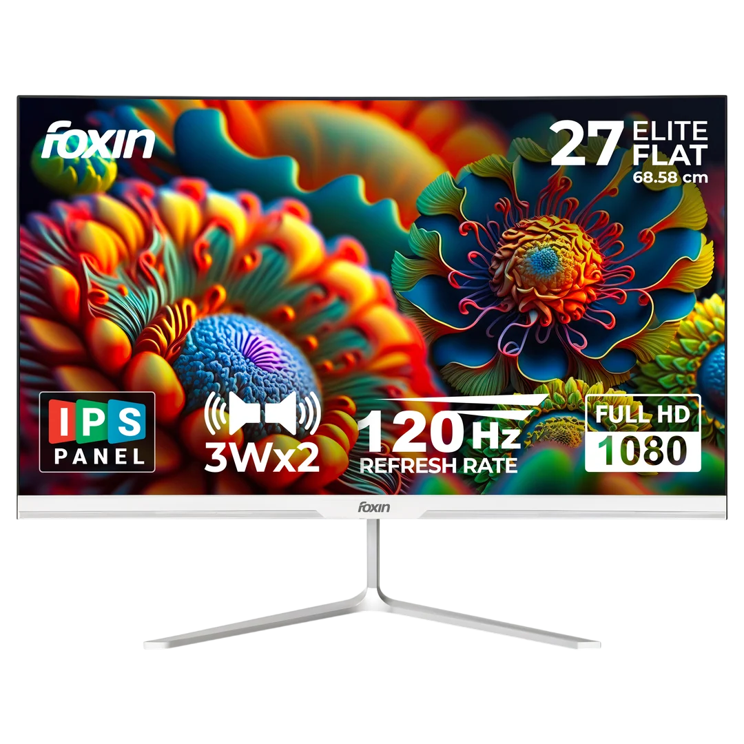 Elite 27 Inch Flat LED Monitor - White foxin FC