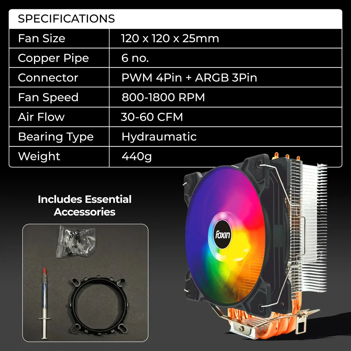 FCF 005 GAMING RGB CPU FAN. FC - Image 4